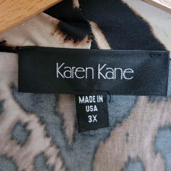 Karen Kane | Cheetah Print Open Front Draped Cardigan Size 3X - Picture 3 of 4